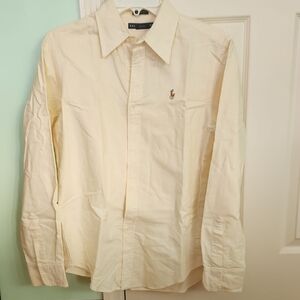 Ralph Lauren Classic Fit Yellow Striped Cotton Shirt